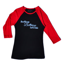 Load image into Gallery viewer, Buckle Up Black 3/4 Raglan