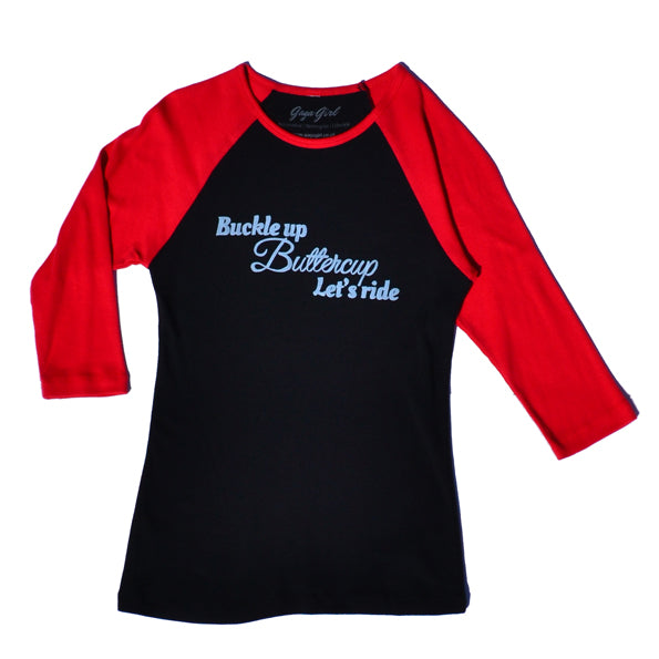 Buckle Up Black 3/4 Raglan