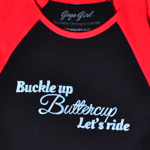 Buckle Up Black 3/4 Raglan