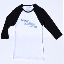 Load image into Gallery viewer, Buckle Up White 3/4 Raglan